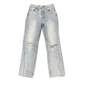 Denim Forum Joni High Rise Loose Jeans Size 25 Distressed Button Fly Aritzia